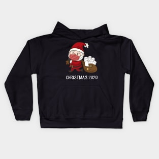 Santa with Face Mask and Toilet Paper Gifts Funny Christmas 2020 Kids Hoodie